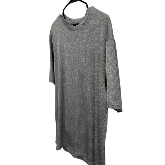 Claiborne Mens Gray Ribbed Short Sleeve Tee Size Large Casual Lightweight Knit - Picture 3 of 9